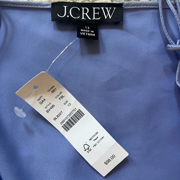 NWT J.Crew Blue Slip Dress size 12 - Picture 2 of 7
